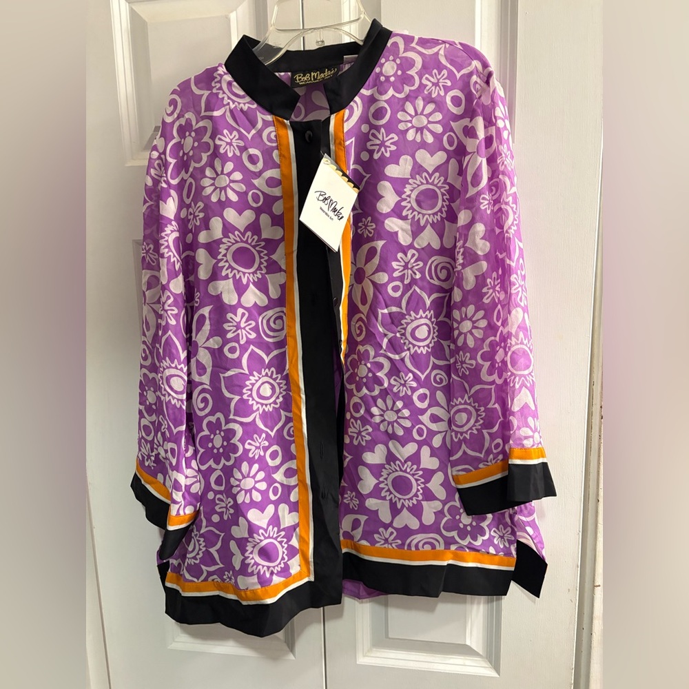 Bob Mackie Wearable Art Cardigan Embroidered NWT - image 1